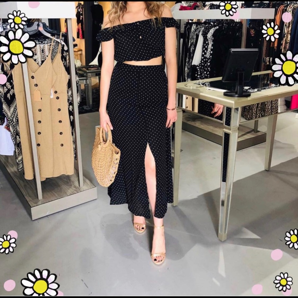 💜💛Polka dot Maxi skirt set💚🧡❤